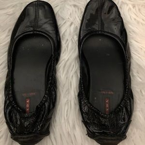 Prada Sport Patent Leather Square Toed Shoes